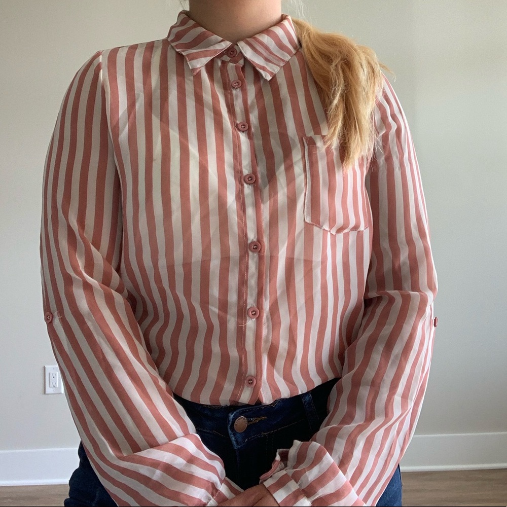 Striped Chiffon Top